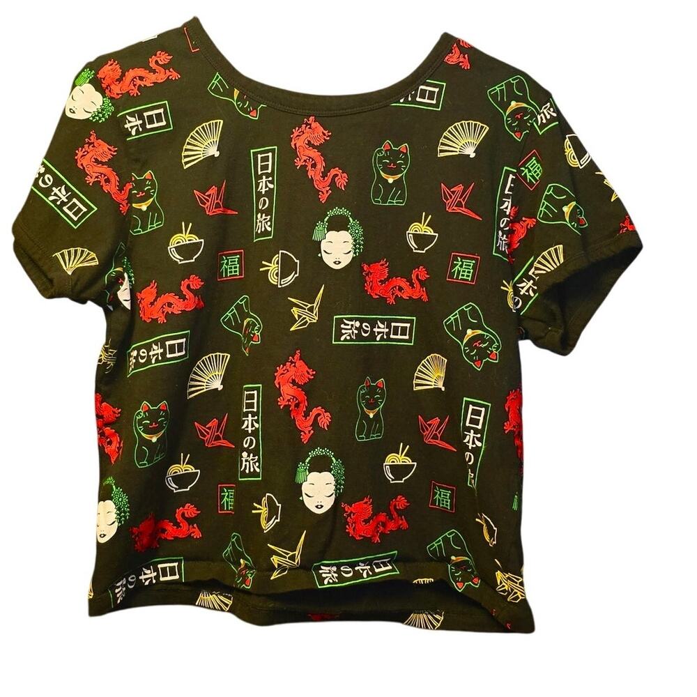 Electric Pink geisha crop top size XL